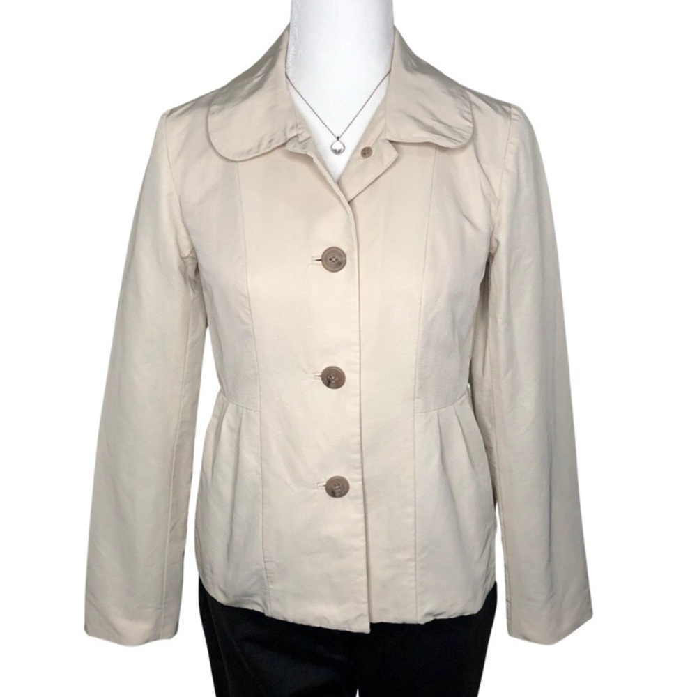 J Crew Waterproof Jacket Faille Maisy Cream Beige 0